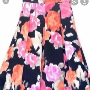 Eliza J Abstract Floral Print Midi Skirt